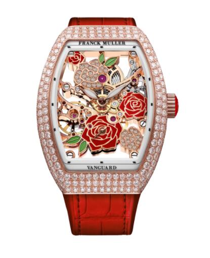 Franck Muller Vanguard Rose Skeleton Replica Watch V 32 S6 SQT ROSE D CD 2RO 5N - RGE